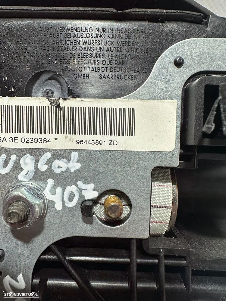.Airbag Volante Guiador Original Peugeot 407 96445891ZD 2004 - 2011 - 8