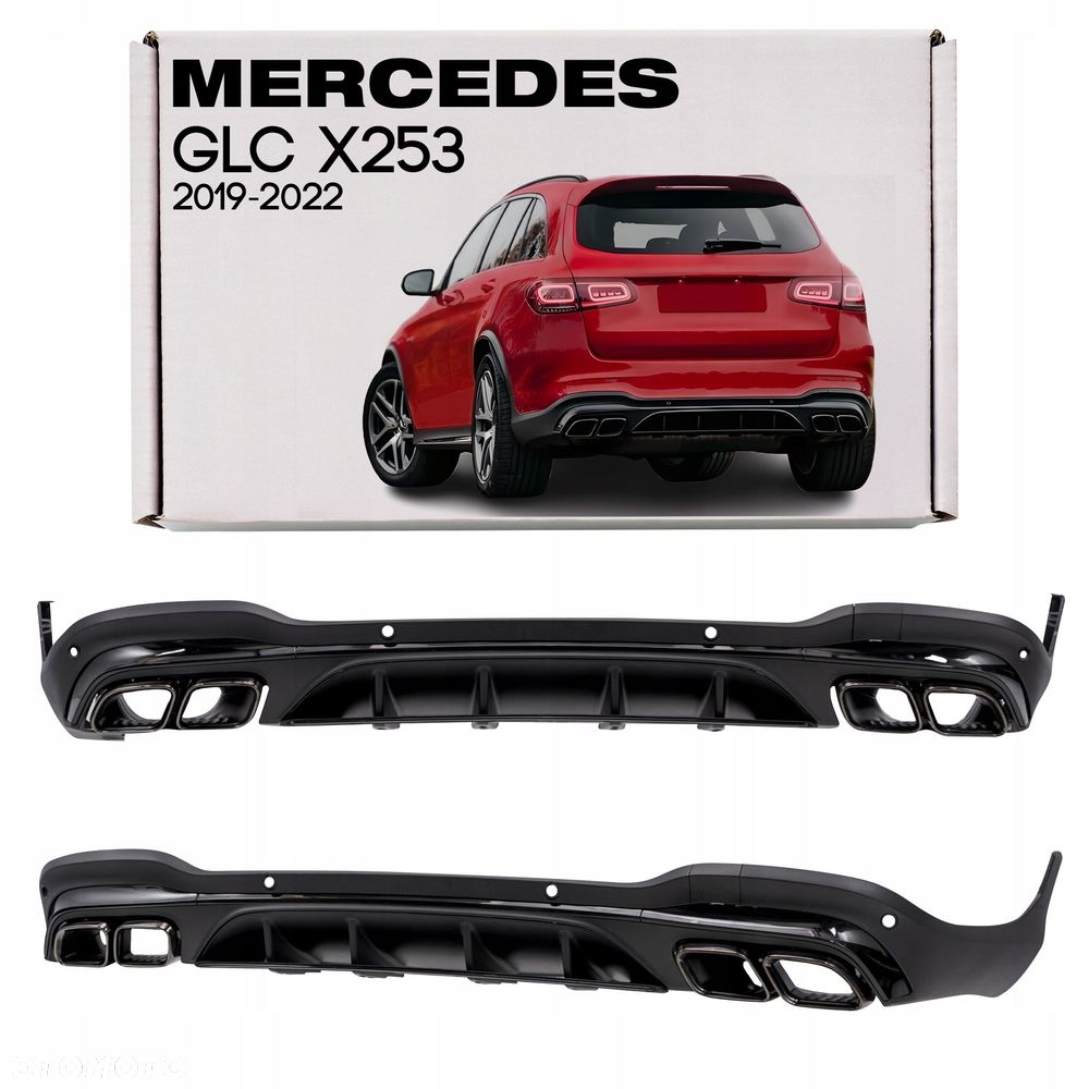 mercedes glc x253 2019-2022 dyfuzor tylny z pdc stylizujący na amg glc - 1