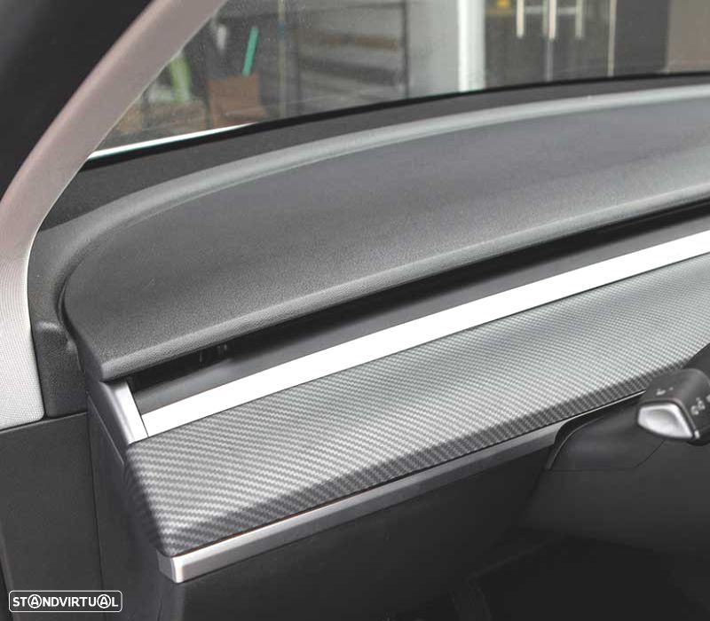 MOLDURAS INTERIOR DO HABITÁCULO TESLA MODEL 3 17-20 LOOK CARBONO - 3