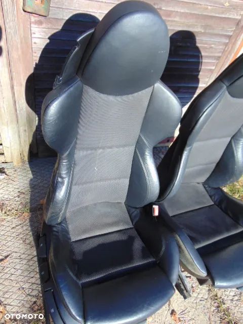 BMW Z4 lift E85 E86 sport M PAKIET FOTEL ładne super FOTELE kubełkowe sport sitze grzane pół skóra czarna - 8