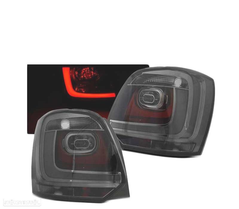 FAROLINS TRASEIROS LED VOLKSWAGEN VW POLO 6R HATCHBACK 09-13 SMOKED FUMADOS ESCURECIDOS - 1