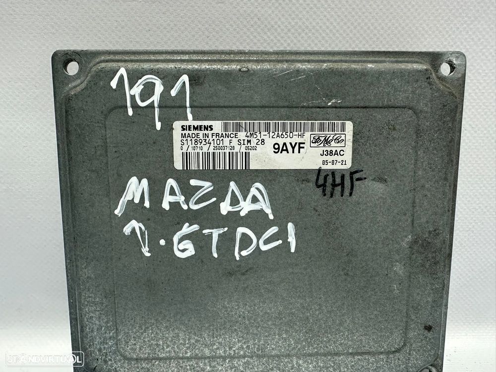.Centralina Motor Siemens Mazda 1.6 DI TDCI 4M6112A650HF S118934101F 2004 - 2009 - 8