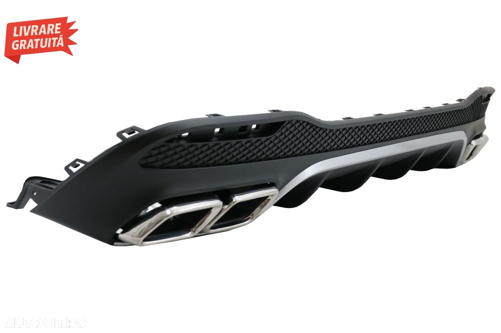 Difuzor Bara Spate cu Ornamente Evacuare Mercedes GLE W166 SUV Sport Line (2015-20- livrare gratuita - 3