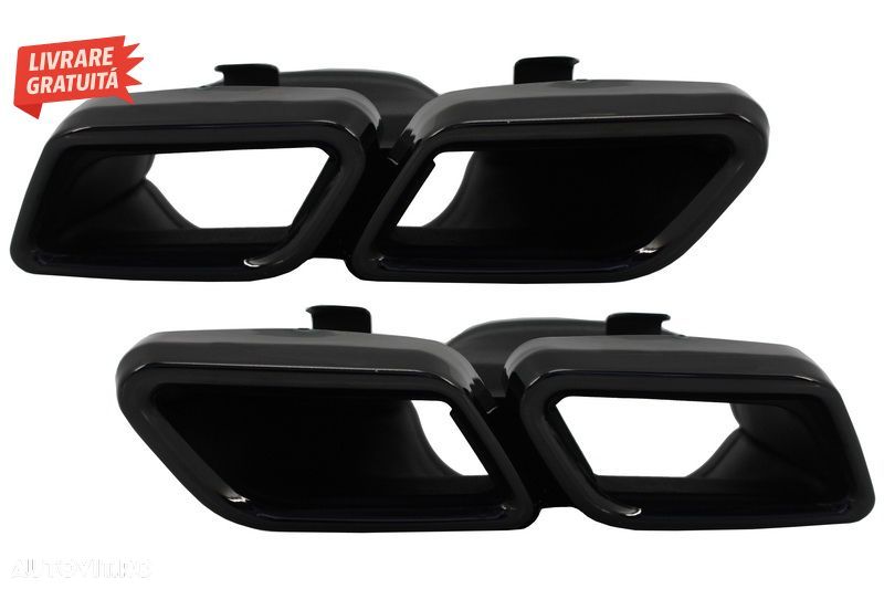 Difuzor Bara Spate cu Ornamente tobe Negre Mercedes C-Class W205 S205 (2014-2020) - livrare gratuita - 6