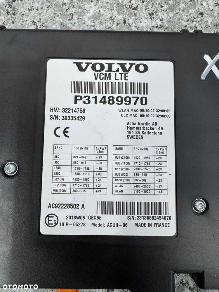 moduł sterownik vcm lte xc60 ii 2017-2024 31489970 - 2