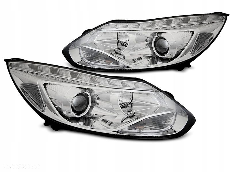 Reflektor Lampa kpl Diody Soczewka Clear Chrom Ford Focus III 3 mk3 2010-14 - 2