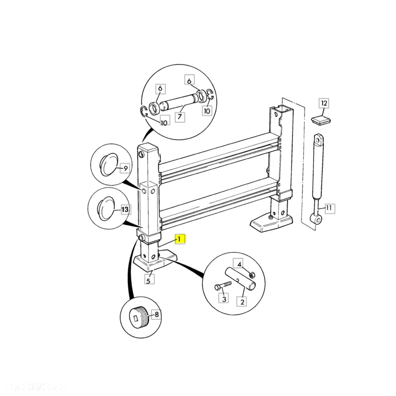 Wkład podpory stabilizatora JCB 3CX 4CX 128/G3070 ZAM - 2