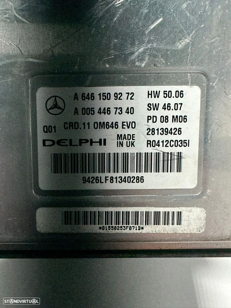 .Centralina Motor Delphi Mercedes Benz Classe C W204 2.2 CDi 646 A6461509272 R0412C035I 2007 - 2014 - 7