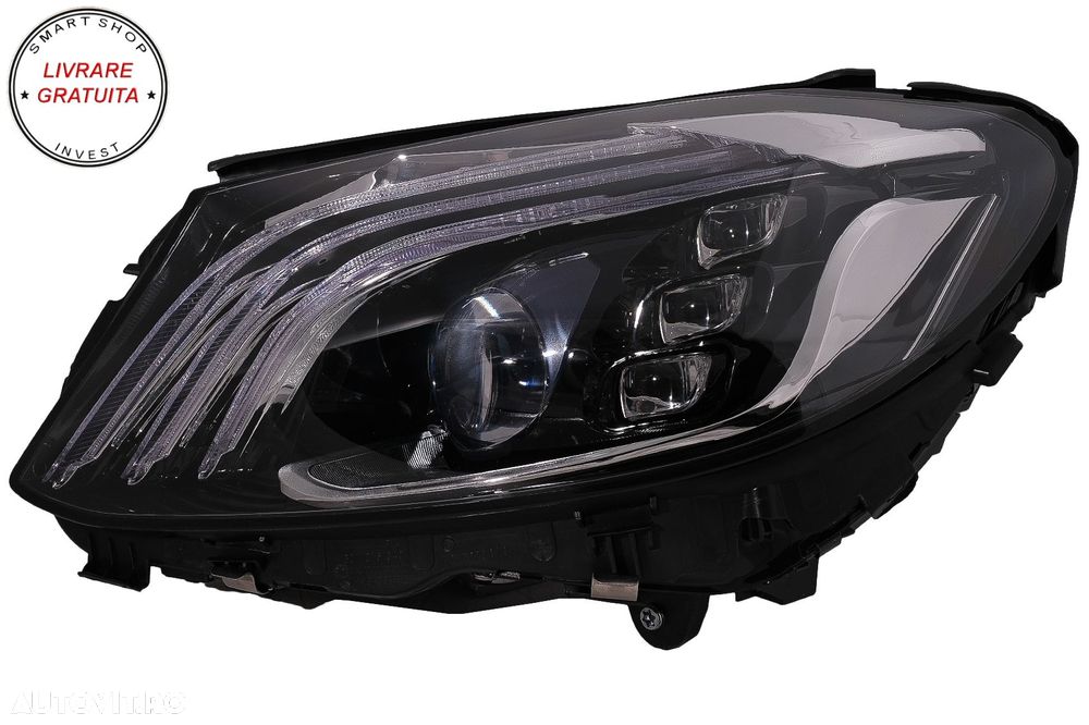 Faruri Full LED Mercedes C-Class W205 S205 (2014-2020) LHD W222 Design- livrare gratuita - 16