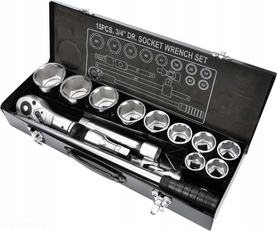 YATO ZESTAW KLUCZE NASADOWE 3/4" WALIZKA 15 ELEMENTÓW ZE STALI CRV YT-1334 - 2