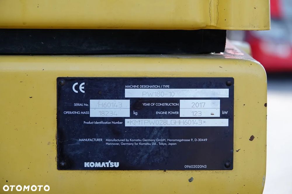 Komatsu PW 180-10 / KOPARKA KOŁOWA / 2017 ROK / - 36