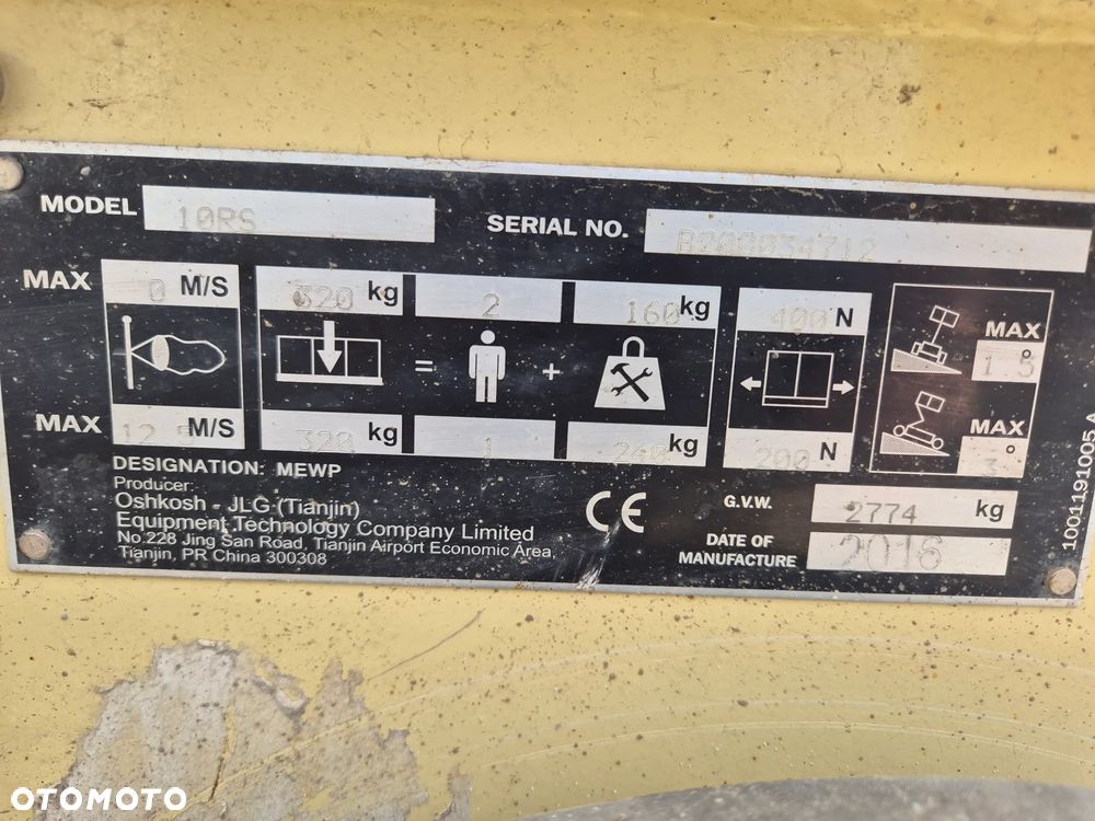 JLG Podnośnik nożycowy elektryczny, zwyżka 10RS, 10m, 2016r 220mtg - 8