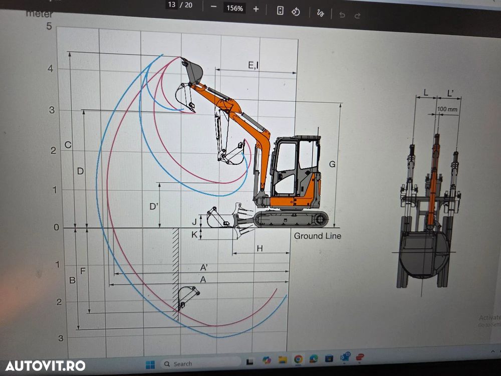 Hitachi ZX33U-6, 3,7tone, 2023, 2.291h, CUPLA RAPIDA HIDR+3 CUPE NOI, lama nivelare, ad sapare 3,5m, latime 1,55m, inst picon pe brate, aer conditionat, radio, produs in JAPONIA, posibil leasing 4 ani-PROMOTIE 36.900 EUR+Tva - 10