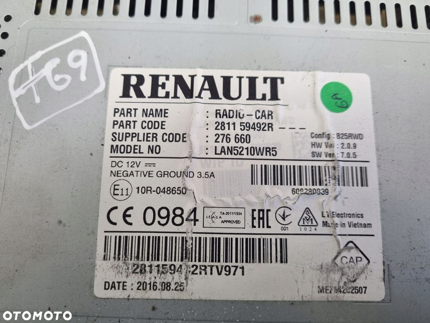 Renault Clio IV WYŚWIETLACZ NAWIGACJI Ekran Radio CD USB 281159492R - 4