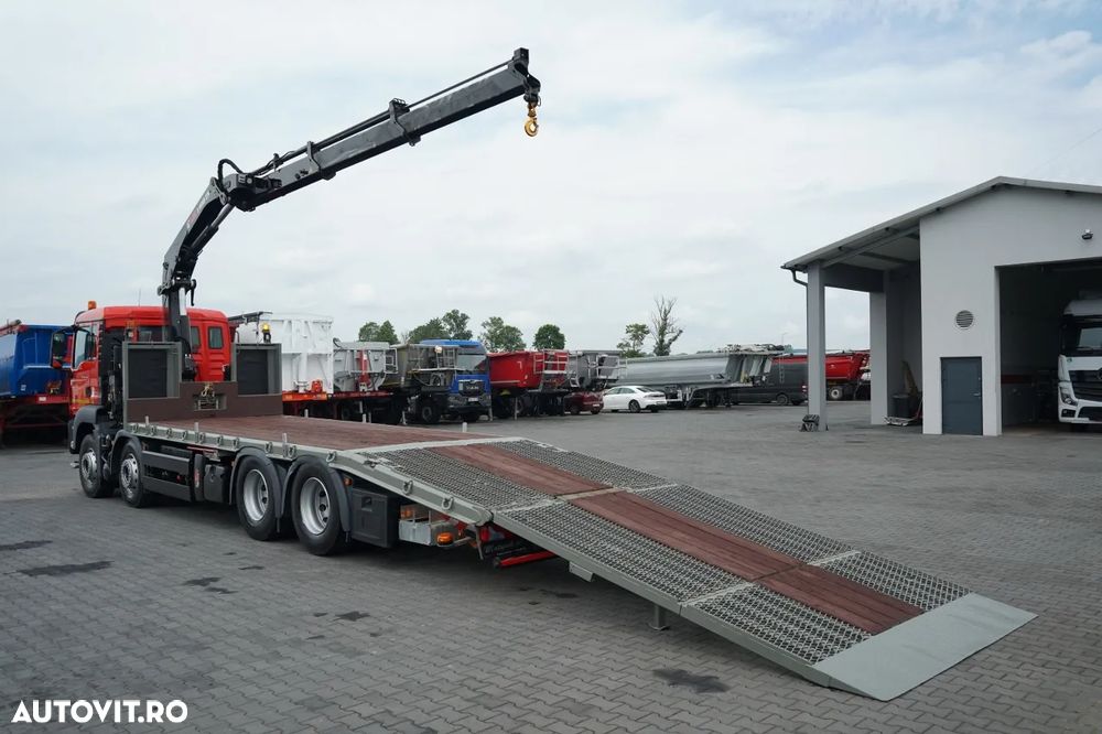 MAN TGS 35.360 / 8x2-4 / REMORCA AUTO + HIAB 228 E-2 HGV / PUNTE RIDICATĂ / COMANDE HIDRAULICE / TELECOMANDĂ / TROLIU / - 5