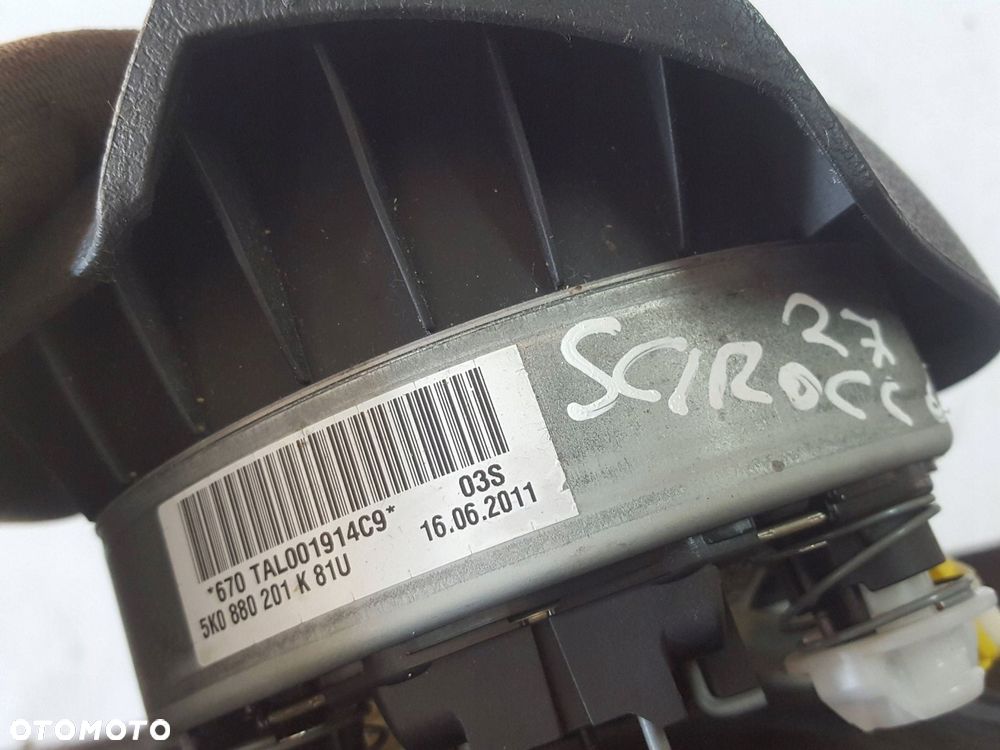 VW SCIROCCO 08-14r PODUSZKA AIRBAG KIEROWCY 5K0880201K - 7