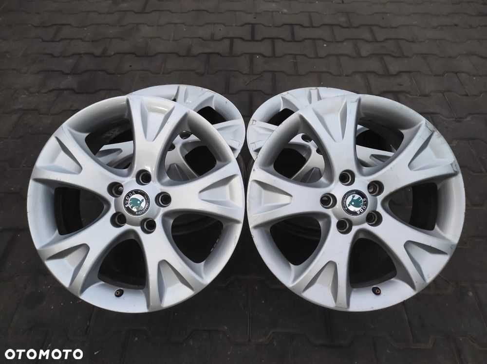 FELGI ALUMINIOWE ALUFELGI KOŁA 5X112 R17 7J ET54 1Z0601025Q SKODA OCTAVIA 2 SUPERB 2 VW AUDI SEAT CAŁE PROSTE WYSYŁKA !!!!!!!!! - 2