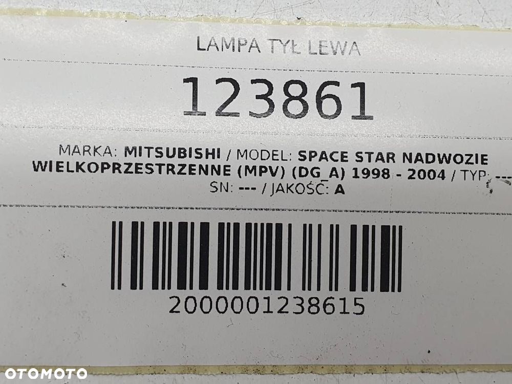 LAMPA TYŁ TYLNA LEWA W BŁOTNIK MITSUBISHI SPACE STAR I EU - 8