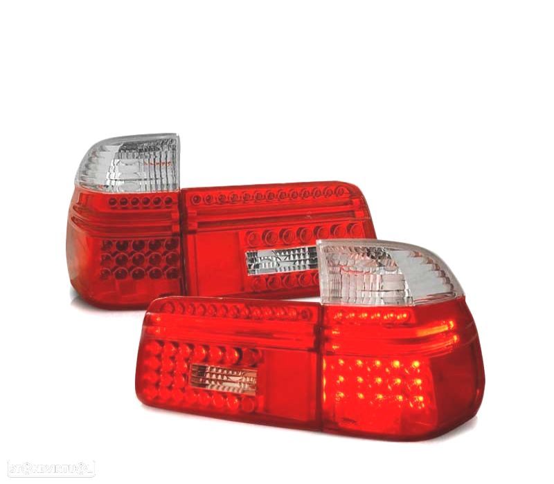 FAROLINS TRASEIROS LED BMW E39 TOURING 97-00 VERMELHO BRANCO - 2