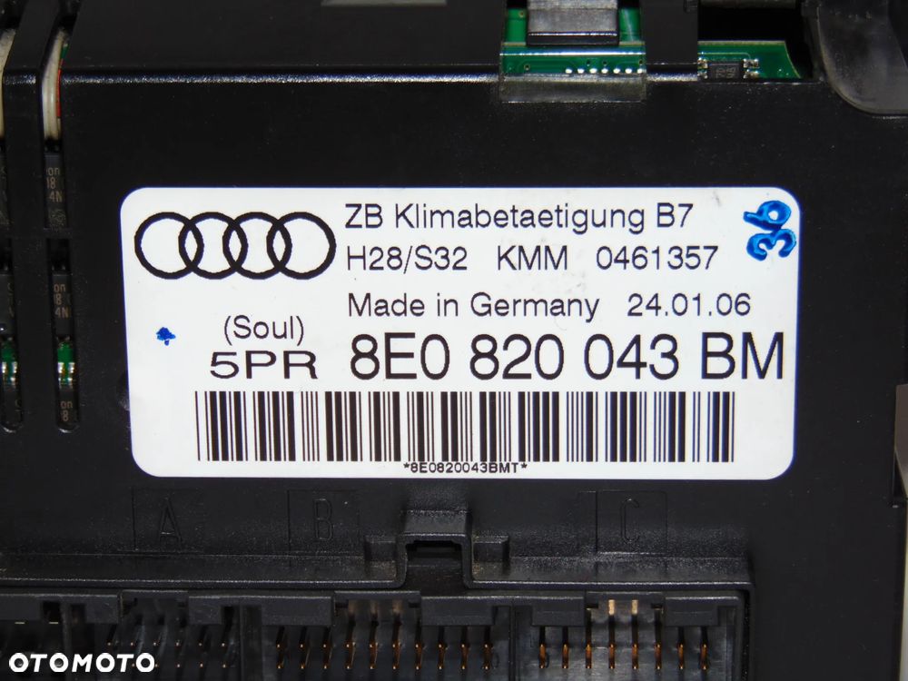 ORYGINAŁ przełącznik panel nawiewu nadmuchu klimatyzacji 8E0820043BM Audi A4 B7 , 04-08r - 2