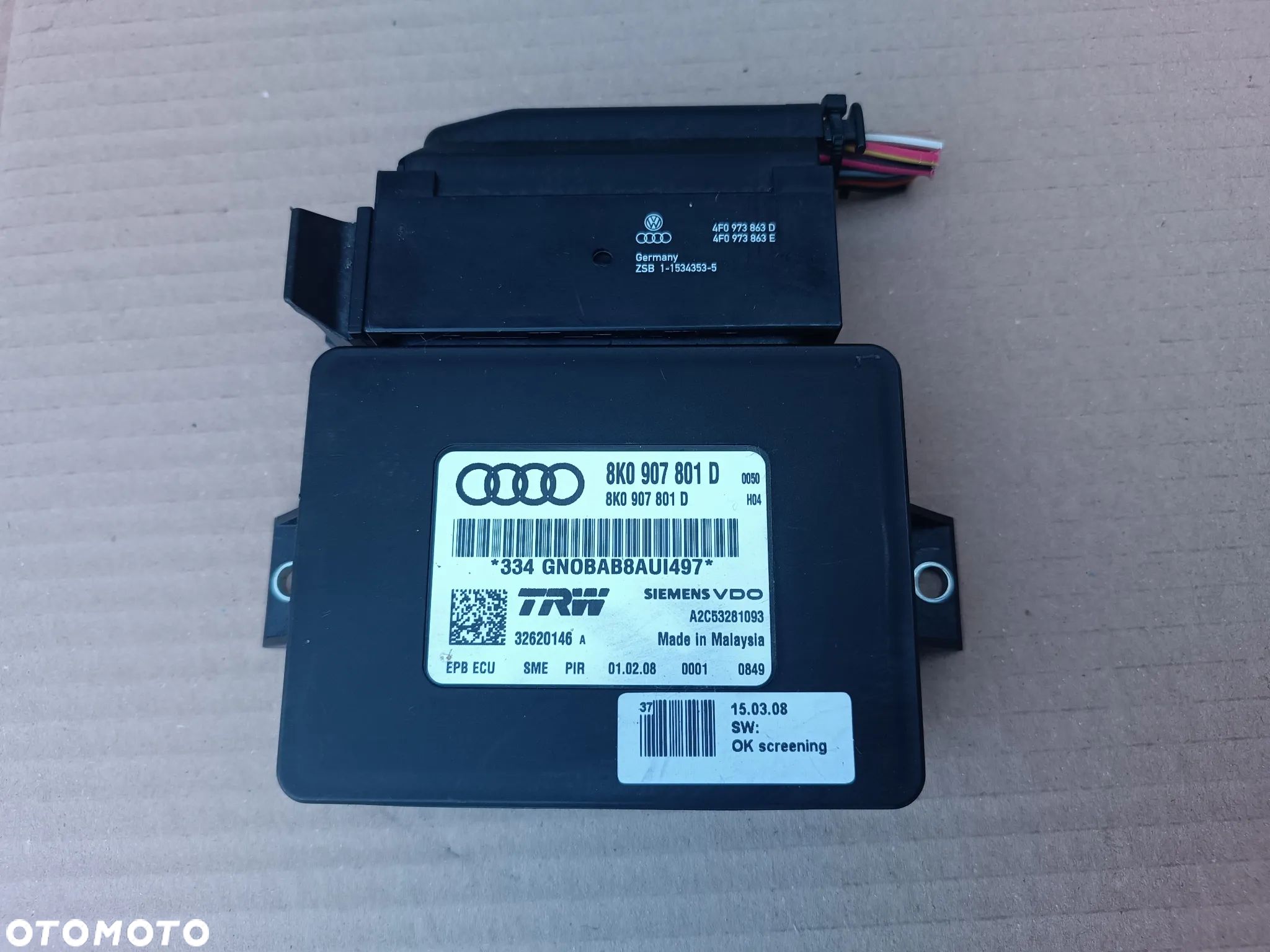 AUDI A4 B8 A5 MODUŁ STEROWNIK HAMULCA RĘCZNEGO 8K0907801D - 1