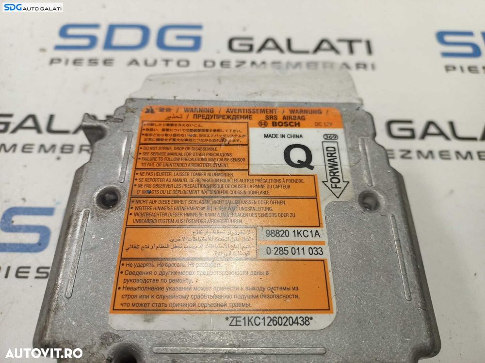 Calculator Unitate Modul Airbag Nissan Juke 2010 - 2014 Cod 0285011033 988201KC1A [L0662] - 3