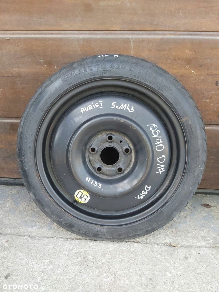 TOYOTA Corolla E21 E18 E16 Auris I II Dojazdówka koło 17 125/70 D17 5x114,3 - 1
