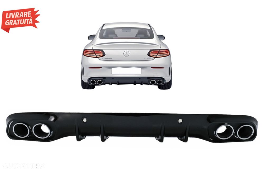 Difuzor Bara Spate Evacuare Dubla si Tobe Ornament Mercedes C-Class C205 A205 Coup- livrare gratuita - 15