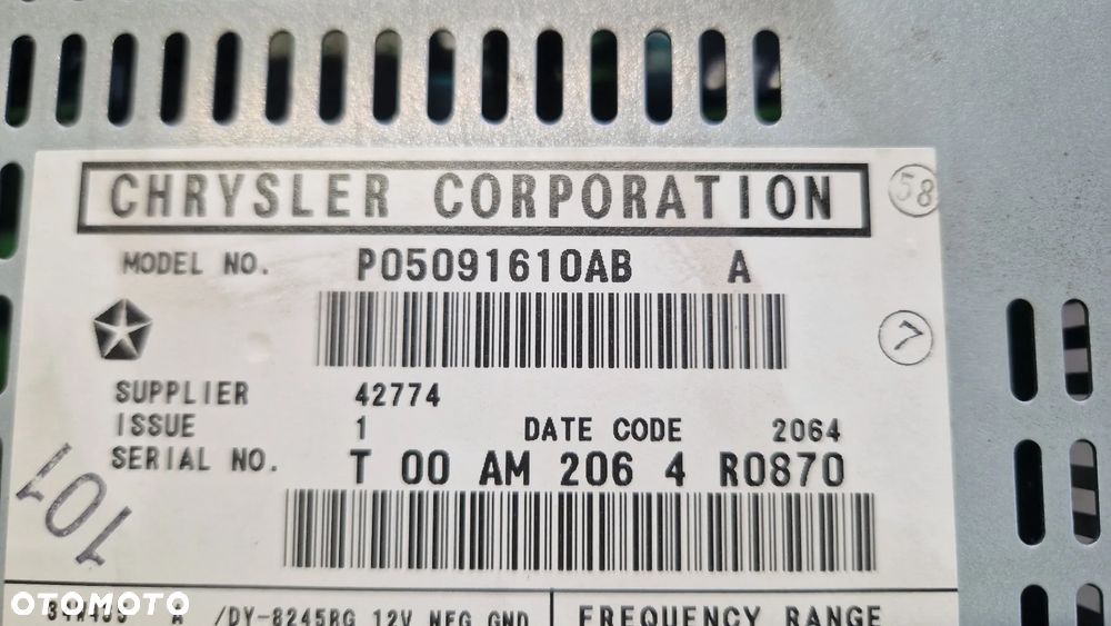 CHEVROLET PT CRUISER RADIO CD P05091610AB - 3
