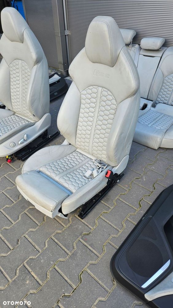 audi rs6 c7 4g s6 a6 c7 fotele kanapa skóra jasna mondsilber - 2