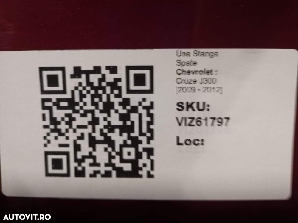 Usa Stanga Spate Chevrolet  Cruze J300 2009 2010 2011 2012 Originala - 8