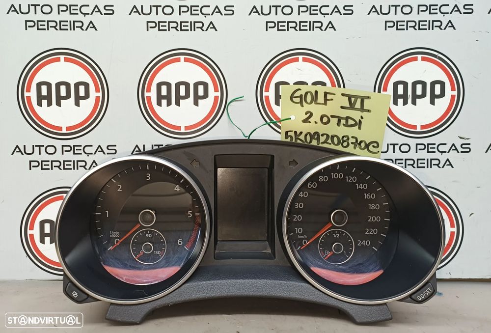 Quadrante VW Golf (6) VI TDI, referência 5K0920871 A, 5K0 920 870G. - 4