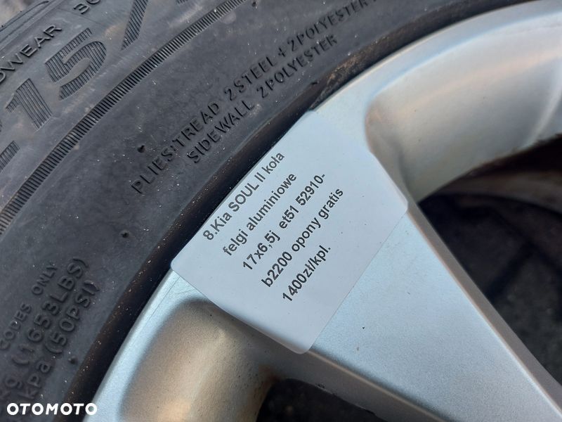 kia soul 2 ii felgi aluminiowe 17r 6,5j et51 52910-b2200 komplet 5x114,3 - 10