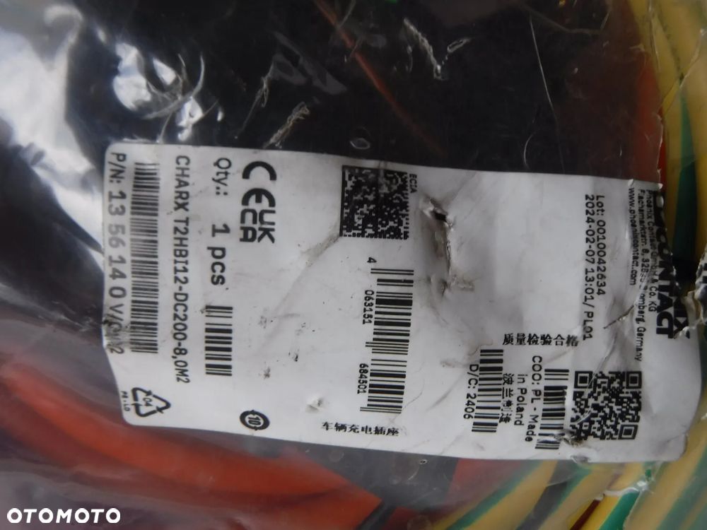CHARX T2HBI12-DC200-2,0M2 - Gniazdo pojazdu KONTAKT PHOENIX kabel do samochodu elektrycznego nowe oe - 9