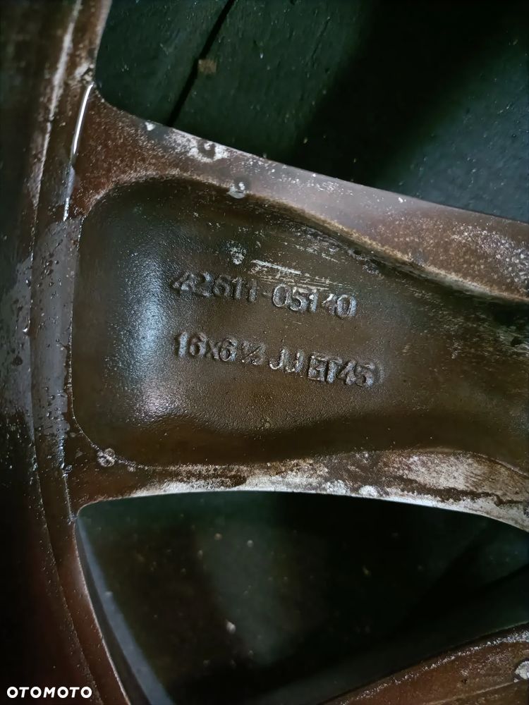 TOYOTA AVENSIS II T25 03-09 komplet 4 sztuki felgi aluminiowe alufelgi 16'' ET 45 * - 3