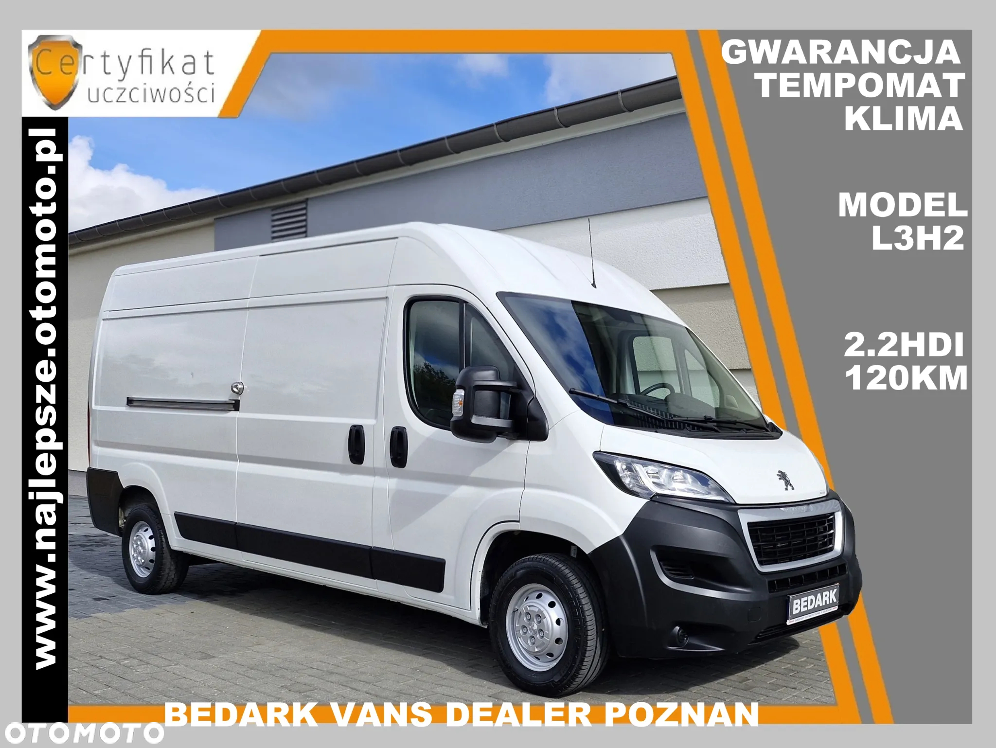 Peugeot BOXER, L3H2, nawigacja, klima, tempomat, czujniki - 2