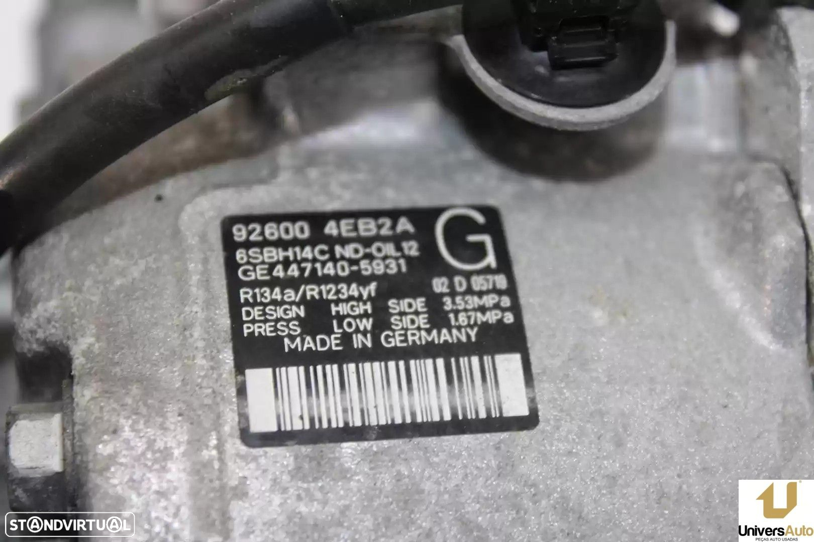COMPRESSOR AR CONDICIONADO NISSAN QASHQAI II TODO TERRENO, FECHADA 2020 -926004E... - 2