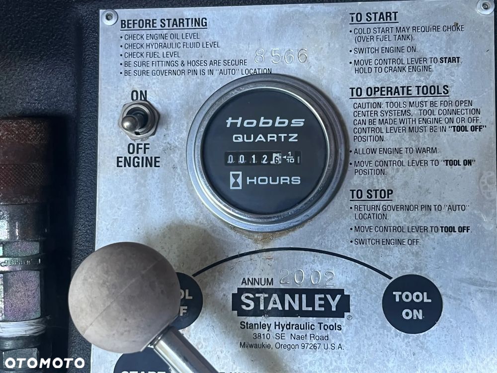 AGREGAT HYDRAULICZNY Stanley Hydraulic Tools Hobbs Quartz 8566 8943netto - 11