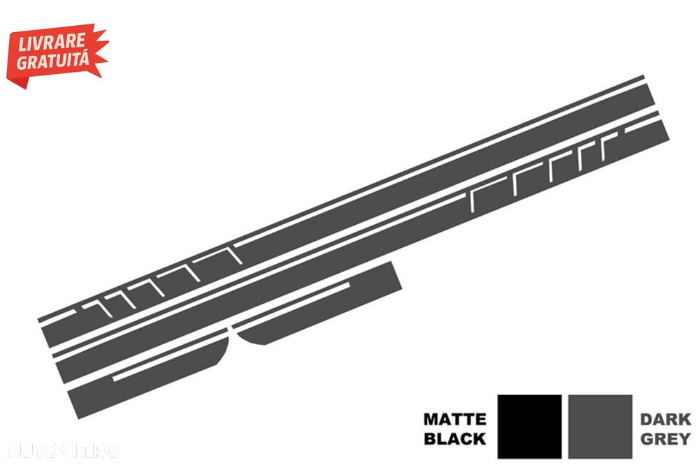 Bara Fata cu Stickere Laterale Gri Inchis Mercedes A-Class W176 (2012-2018) Faceli- livrare gratuita - 9