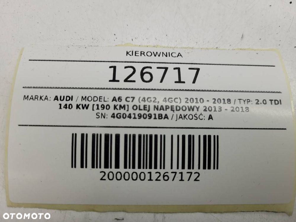 KIEROWNICA MULTIFUNKCYJNA SKÓRA CZARNA AUDI A6 C7 - 13