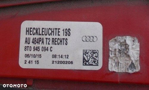 AUDI A5 8T LED LIFT PRAWA TYLNA LAMPA KLAPA ORYGINAŁ 8T0945094C - 4