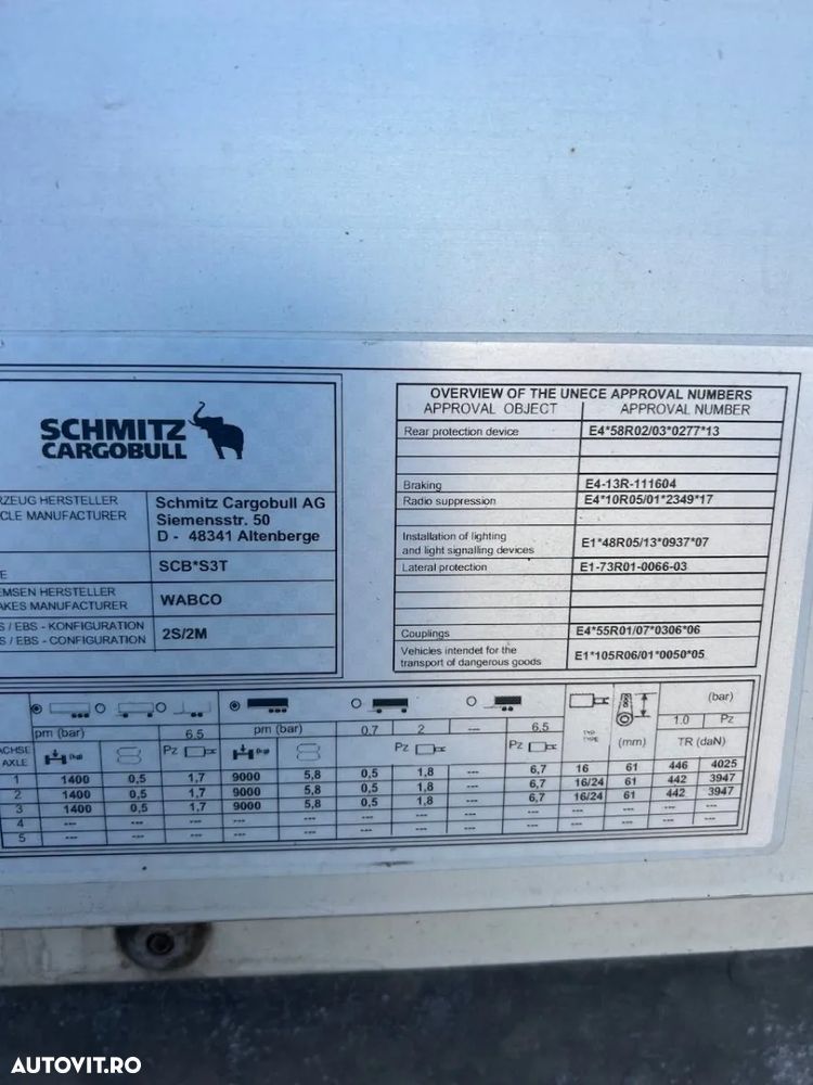 Schmitz Cargobull Varios, 2,7-2,9 m inlatime, lada paleti, axa liftanta, factura externa - 22