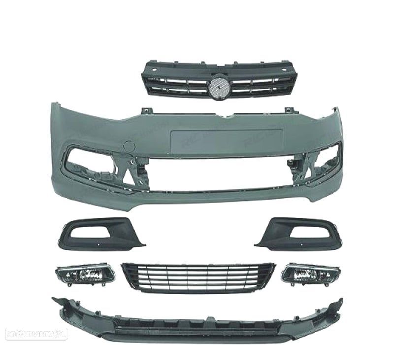 PÁRA-CHOQUES FRONTAL VOLKSWAGEN VW POLO 09-17 LOOK R - 2