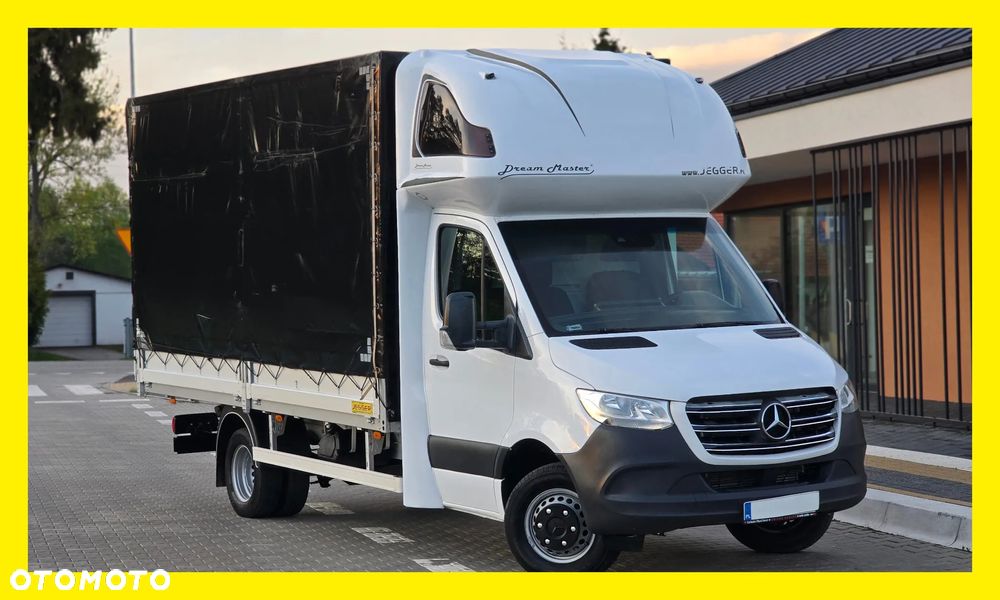 Mercedes-Benz SPRINTER 519 CDI 907❗❗3.0 190 KM V6 / MANUAL / PLANDEKA 10 PALET / PODNOSZONY DACH / BLIŹNIAKI / ZABUDOWA JEGGER / PODUSZKI PNEUMATYCZNE / SYPIALKA / SALON POLSKA ❗❗ - 1