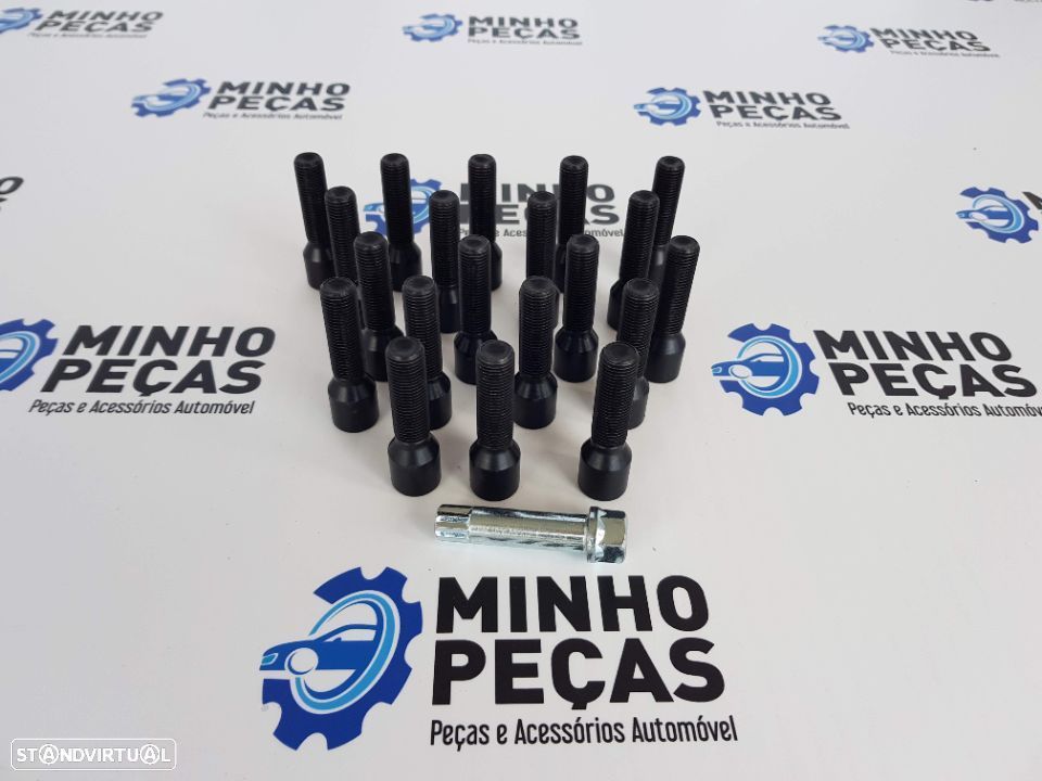 Pernos Aperto Interior Compridos Pretos M14x1.50 - 1