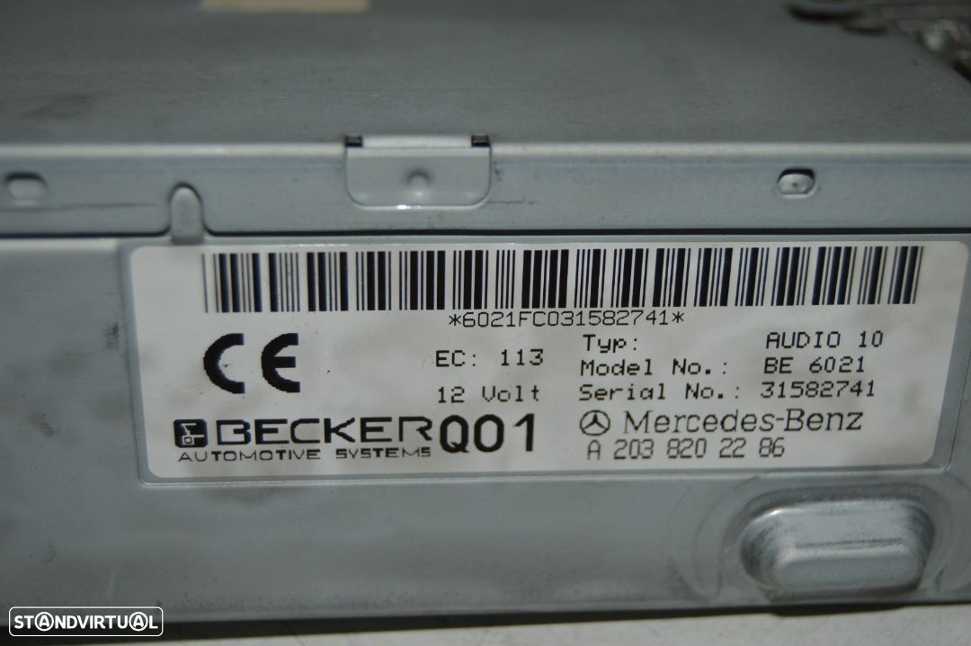 RADIO AUTORADIO CD SOM COMANDOS CONTROLO A2038202286 MERCEDES BENZ CLASS C W203 220 CDI 150CV - 6