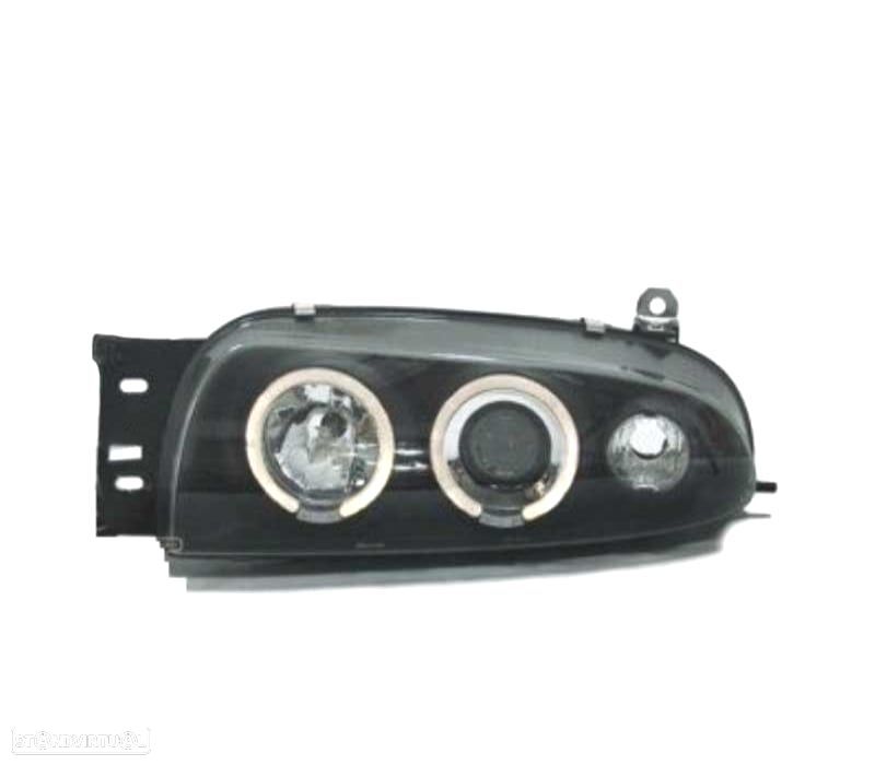 FARÓIS FORD FIESTA 95-99 ANGEL EYES FUNDO PRETO - 2