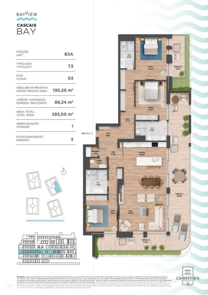 Apartamento T3 com piscina, Centro Cascais, Cascais - Grande imagem: 4/36