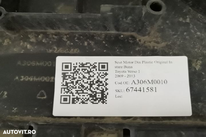 Deflector/ Scut Motor Din Plastic Original In stare Buna Toyota  Verso - 5