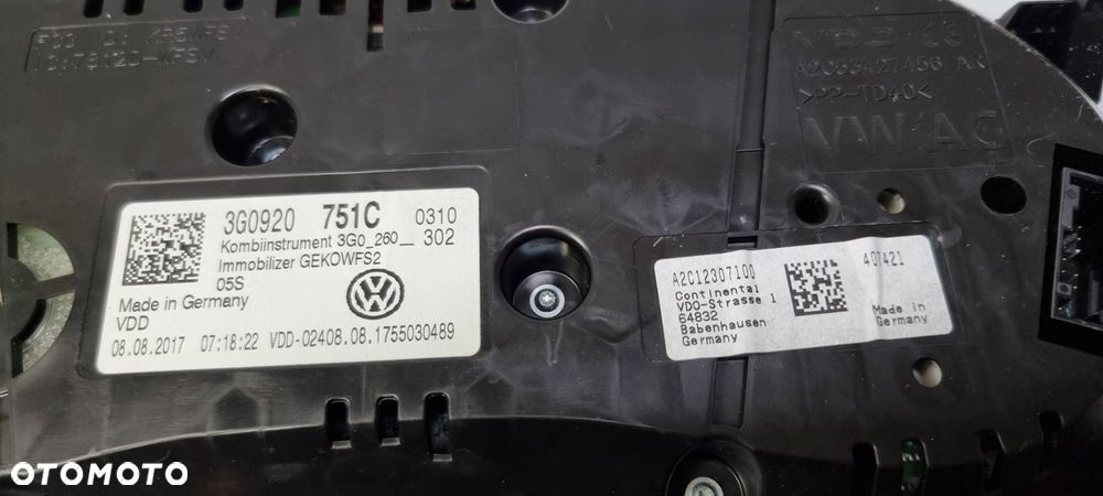 LICZNIK ZEGAR VOLKSWAGEN PASSAT B8 3G0920751C - 5